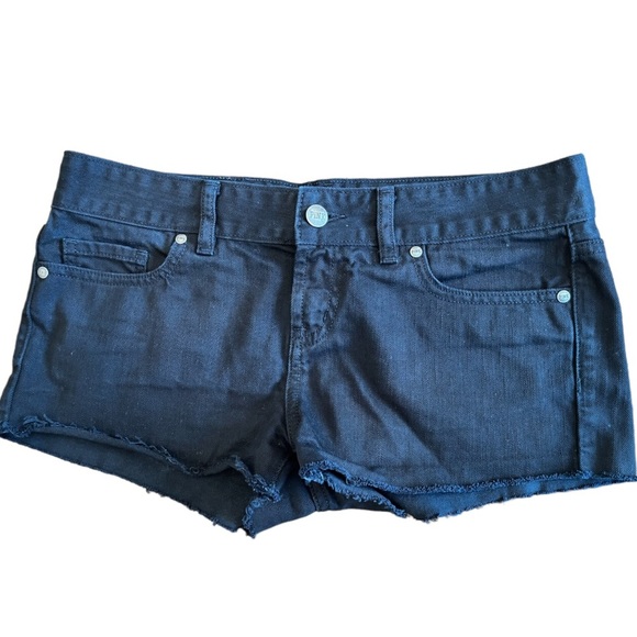 PINK Victoria’s Secret- Denim frayed cutoff shorts. Size 2, Preowned in … - Picture 1 of 5